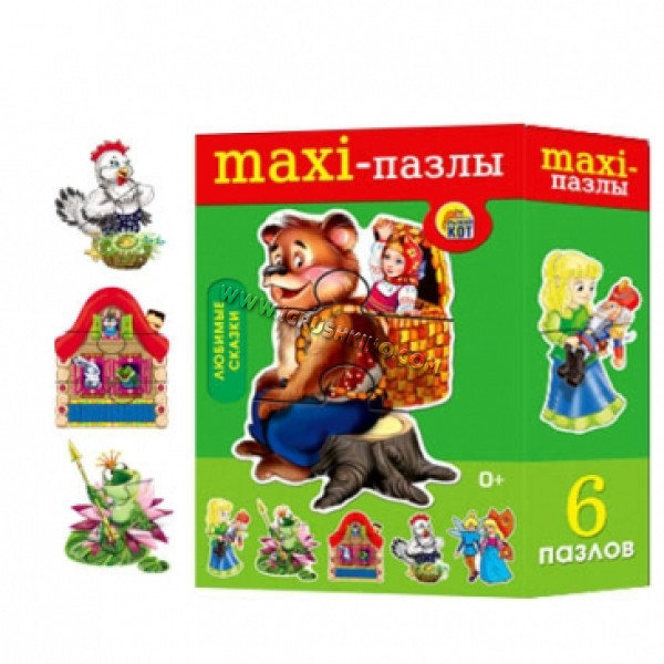 Пазлы MAXI 6 эл. Любимые сказки. Маша и медведь