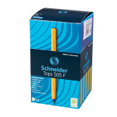 Ручка шариковая SCHNEIDER (Германия) Tops 505 F, СИНЯЯ, корпус желтый, 0,8мм, линия 0,4мм, 150503