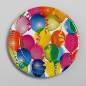 Тарелка бумажная "Воздушные шарики" (набор 6 шт) 18 см