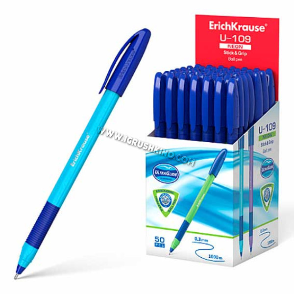 Ручка шар. EK "U-109 Neon Stick&Grip" 47612 синяя,1,0мм,Ultra Glide Technology